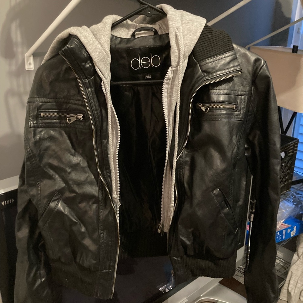 Leather casual jacket